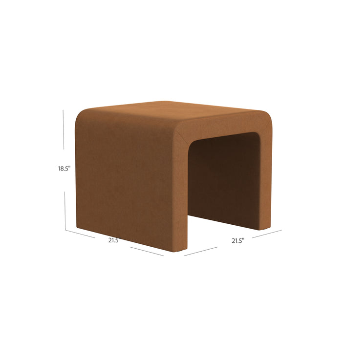 HomePop Arch Ottoman - Rust Velvet