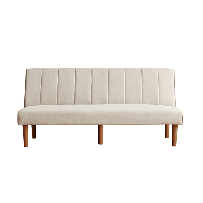 HomePopBergen Convertible Futon Sofa in Beige Woven