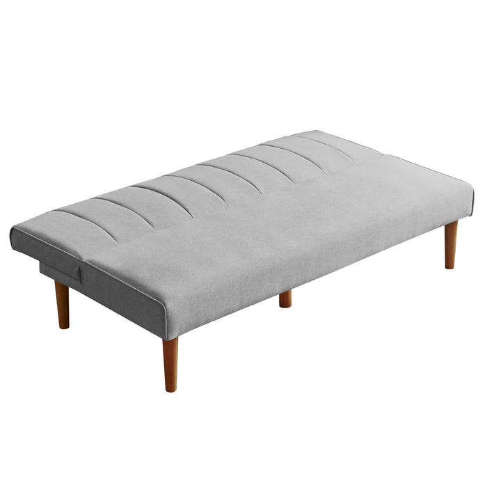 HomePop Bergen Convertible Futon Sofa in Gray Woven