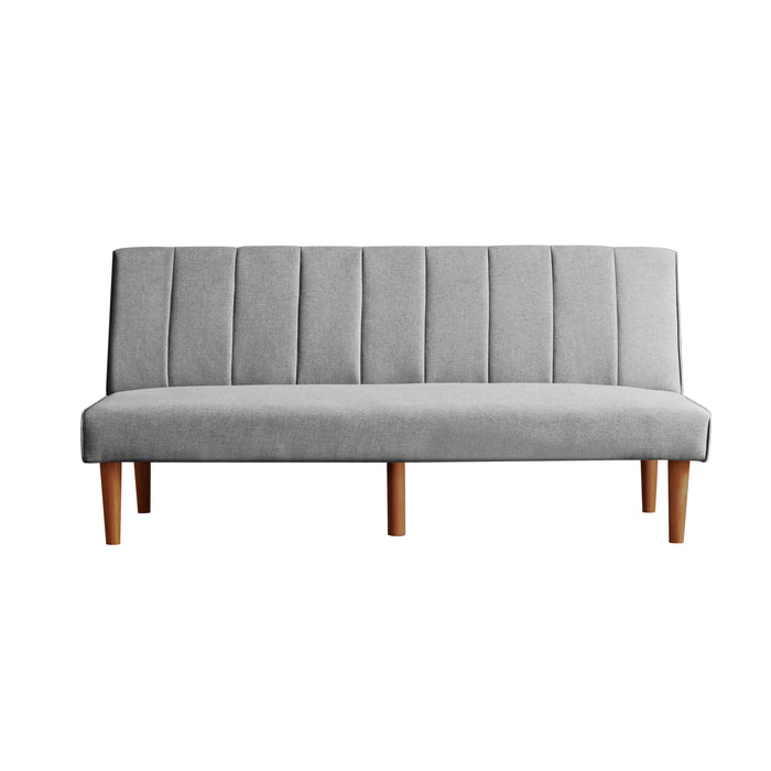 HomePop Bergen Convertible Futon Sofa in Gray Woven