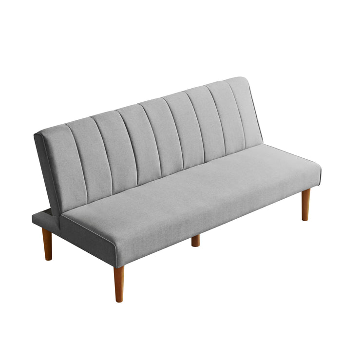 HomePop Bergen Convertible Futon Sofa in Gray Woven