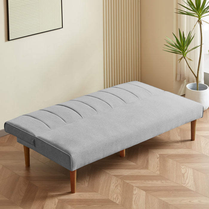 HomePop Bergen Convertible Futon Sofa in Gray Woven