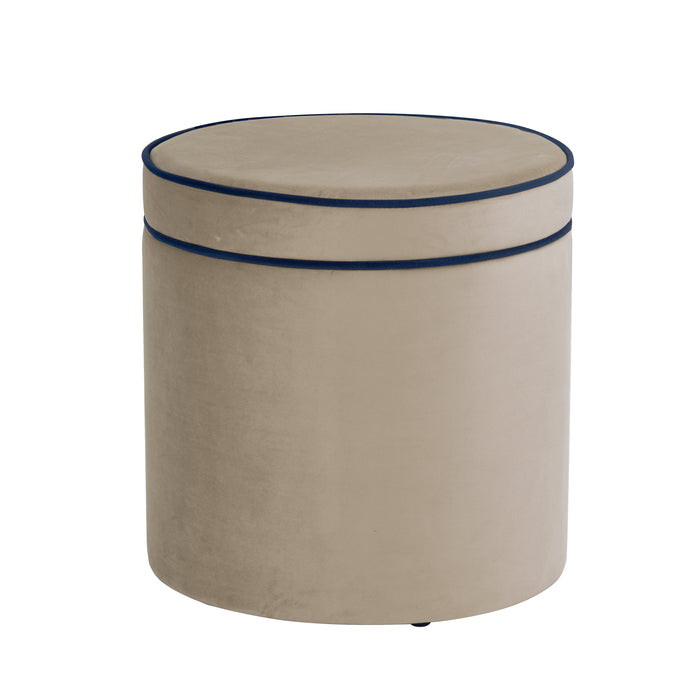 HomePop Ava Vevlet Ottoman with Storage - Tan Velvet