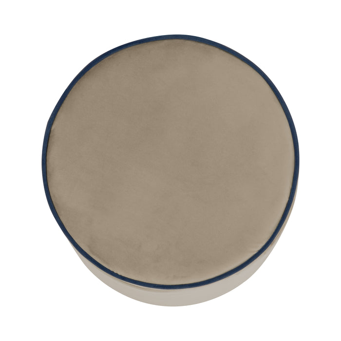 HomePop Ava Vevlet Ottoman with Storage - Tan Velvet