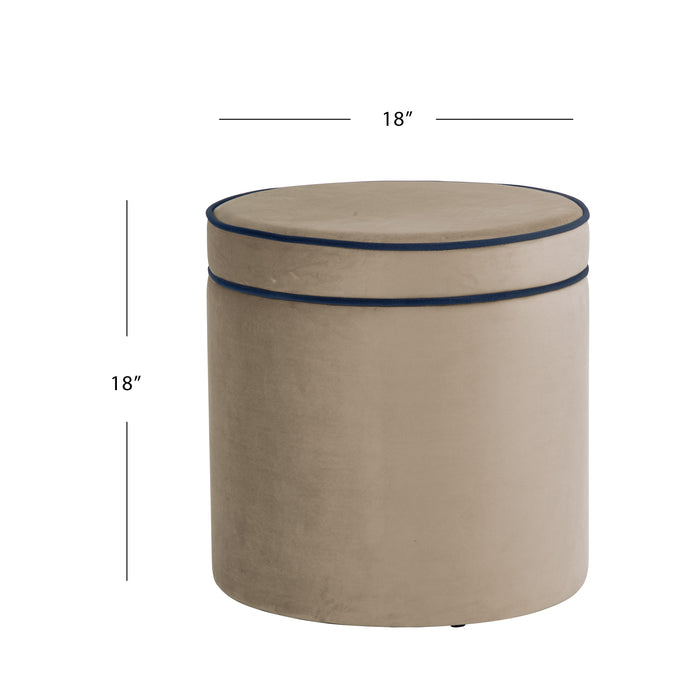 HomePop Ava Vevlet Ottoman with Storage - Tan Velvet