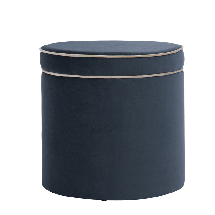 HomePop Ava Vevlet Ottoman with Storage - Blue Velvet