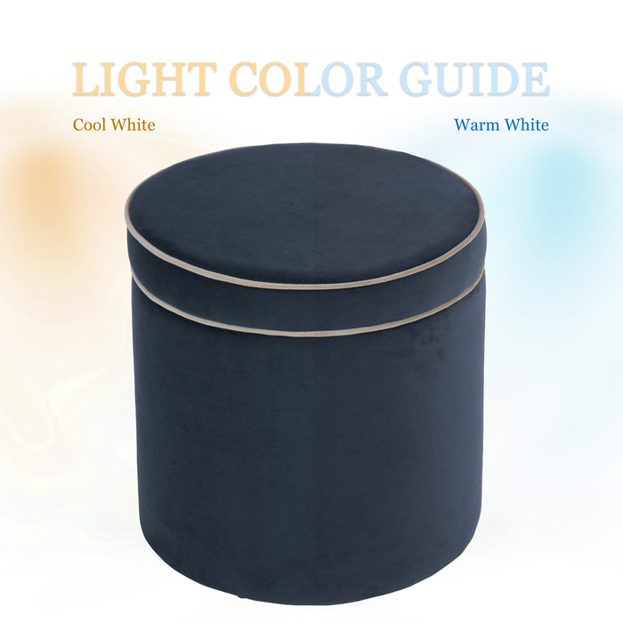 HomePop Ava Vevlet Ottoman with Storage - Blue Velvet