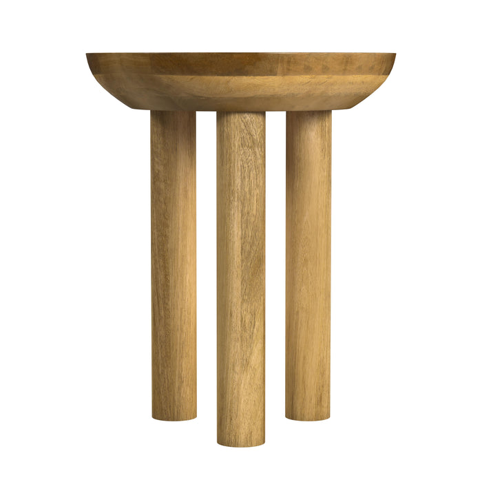 HomePop Natural Mango Wood 3-Leg Side Table