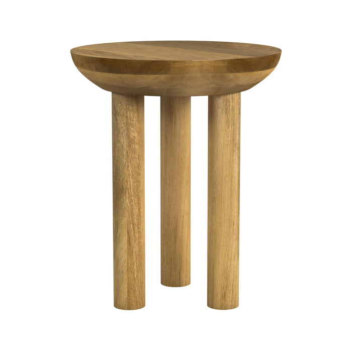 HomePop Natural Mango Wood 3-Leg Side Table