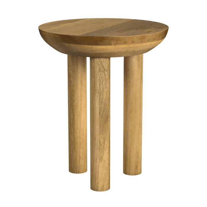 HomePop Natural Mango Wood 3-Leg Side Table