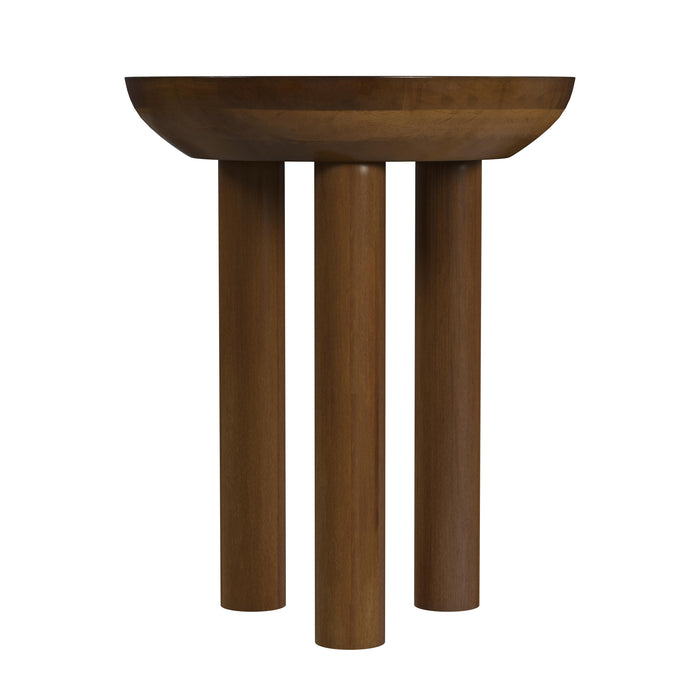 HomePop Walnut Mango Wood 3-Leg Side Table