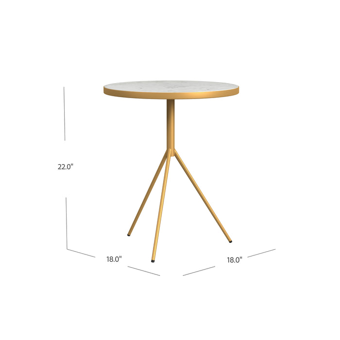 HomePop Marble Top Side Table with Gold Base