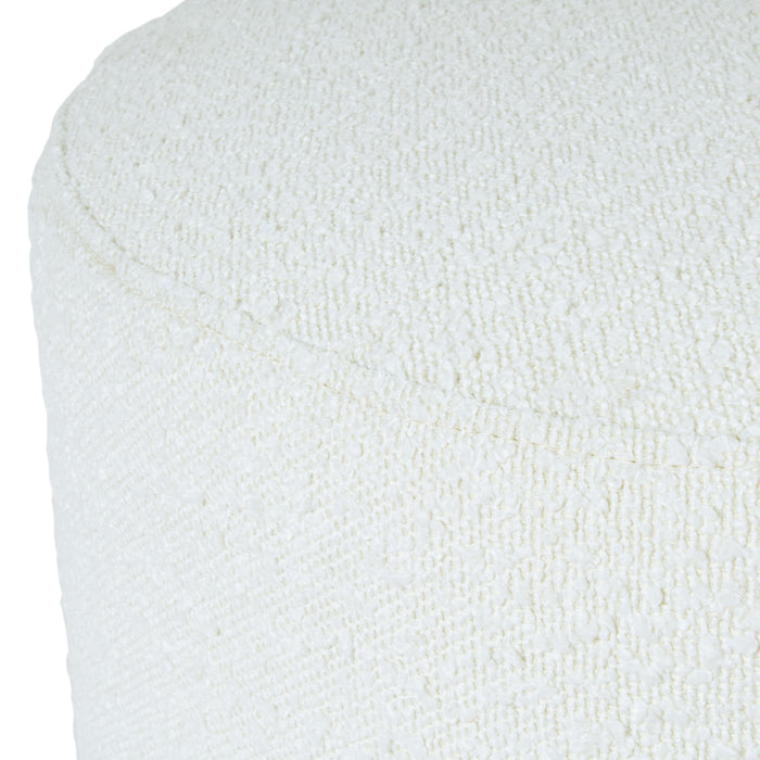 HomePop Cloud Ottoman with Wood Base - Cream Boucle