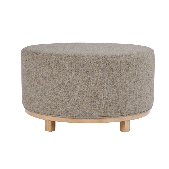 HomePop Haven Ottoman with Wood Base - Midtone Gray Fabric
