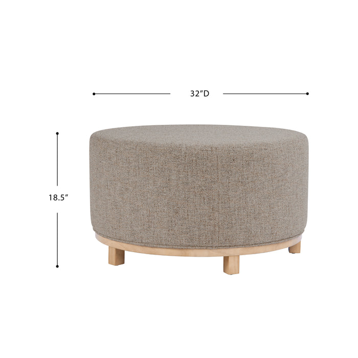 HomePop Haven Ottoman with Wood Base - Midtone Gray Fabric