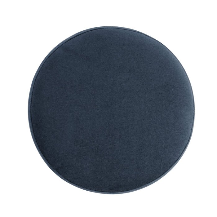 HomePop Organic Shape Ottoman - Blue Velvet