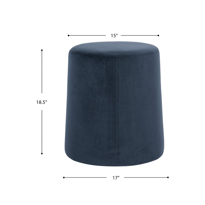 HomePop Organic Shape Ottoman - Blue Velvet