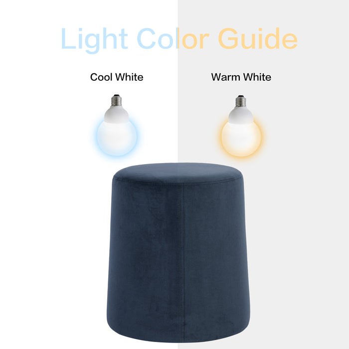 HomePop Organic Shape Ottoman - Blue Velvet