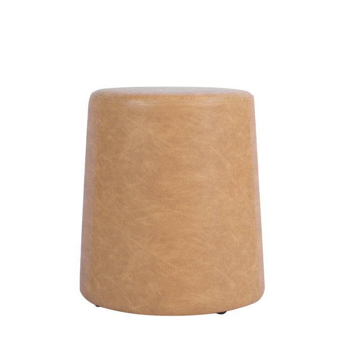 HomePop Organic Shape Ottoman - Sand Faux Leather