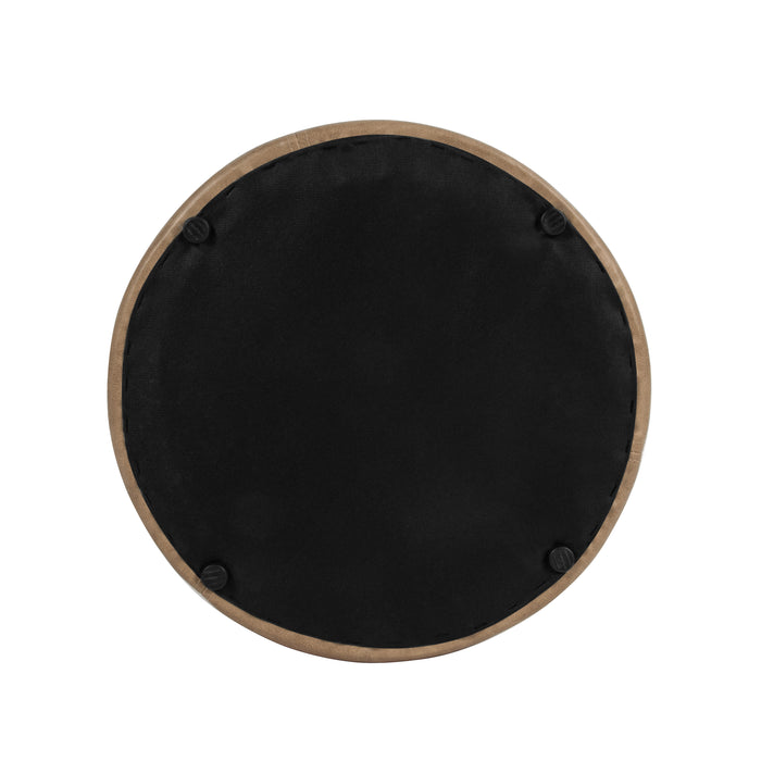 HomePop Organic Shape Ottoman - Sand Faux Leather