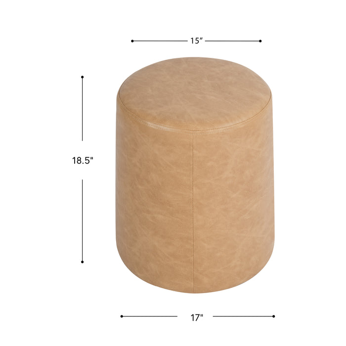 HomePop Organic Shape Ottoman - Sand Faux Leather