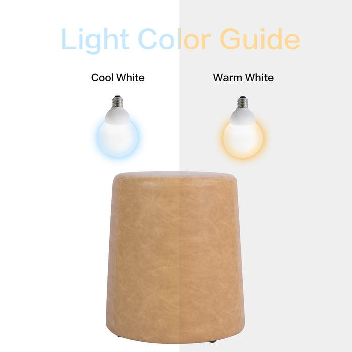 HomePop Organic Shape Ottoman - Sand Faux Leather