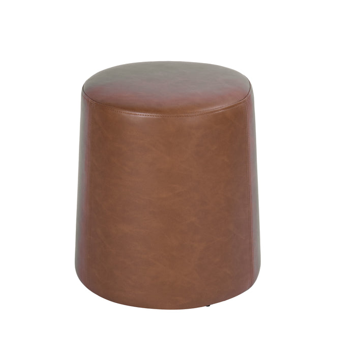 HomePop Organic Shape Ottoman - Chestnut Faux Leather