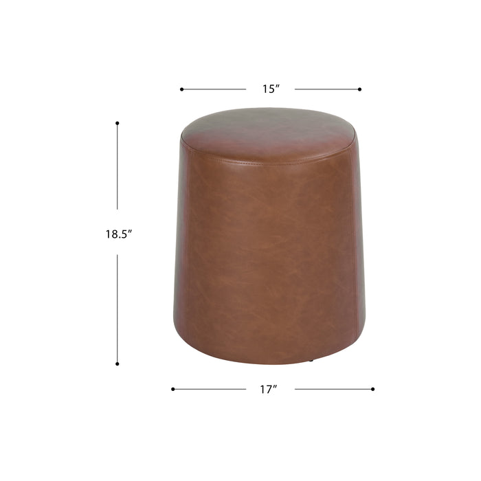 HomePop Organic Shape Ottoman - Chestnut Faux Leather