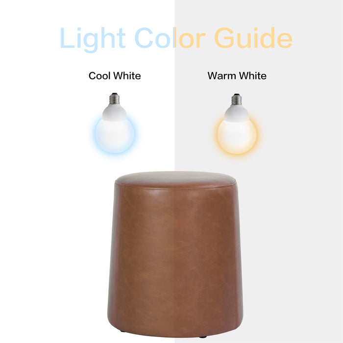 HomePop Organic Shape Ottoman - Chestnut Faux Leather