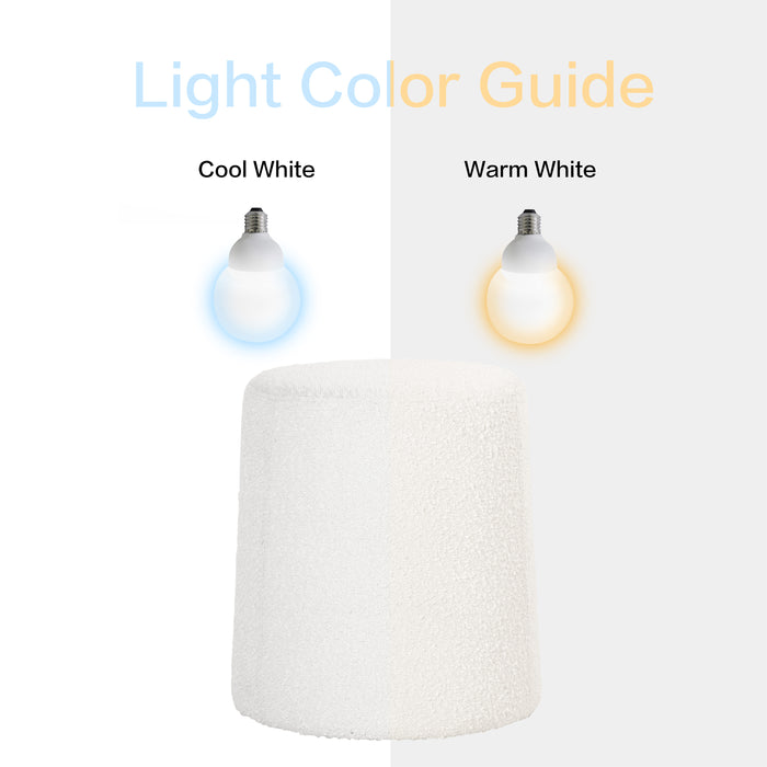 HomePop Organic Shape Ottoman - Cream Boucle