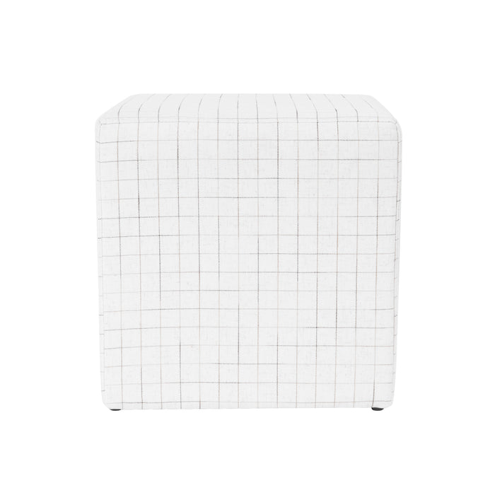 HomePop Square Ottoman - Natural Windowpane