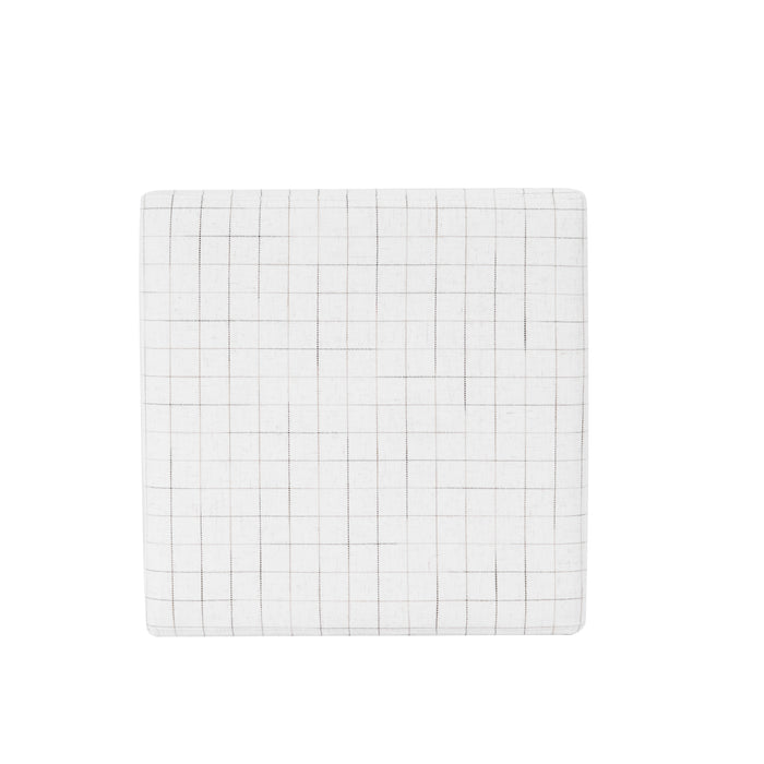 HomePop Square Ottoman - Natural Windowpane