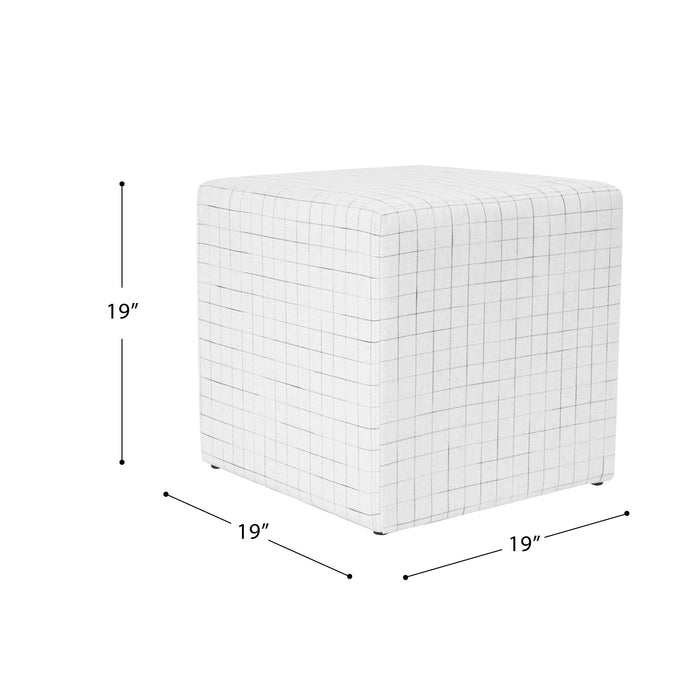HomePop Square Ottoman - Natural Windowpane
