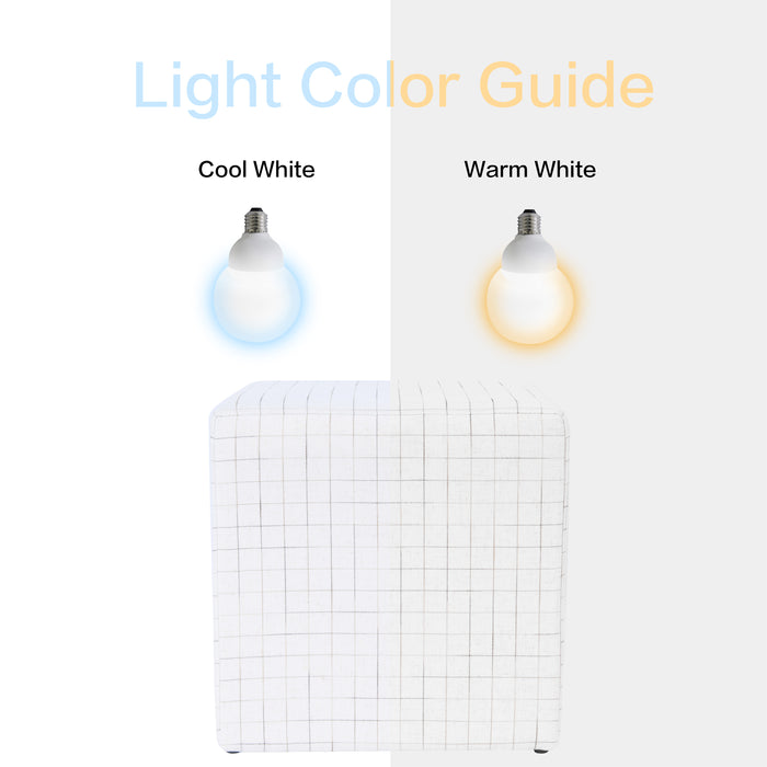 HomePop Square Ottoman - Natural Windowpane