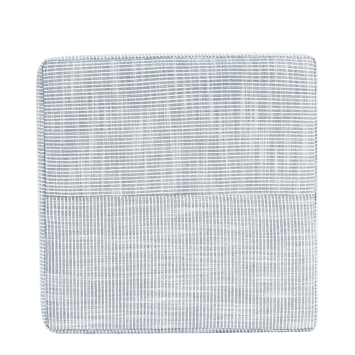 HomePop Square Ottoman - Blue Pinstripe Fabric