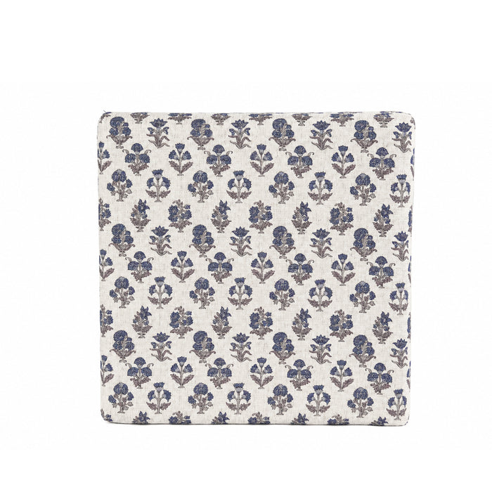 HomePop Harper Luxury Large Storage Ottoman - Blue Floral Pattern