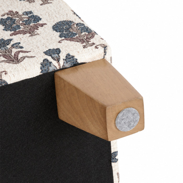 HomePop Harper Luxury Large Storage Ottoman - Blue Floral Pattern