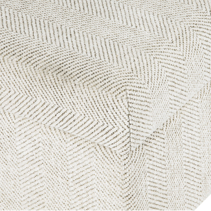 HomePop Harper Luxury Large Storage Ottoman - Cream Chevron Woven