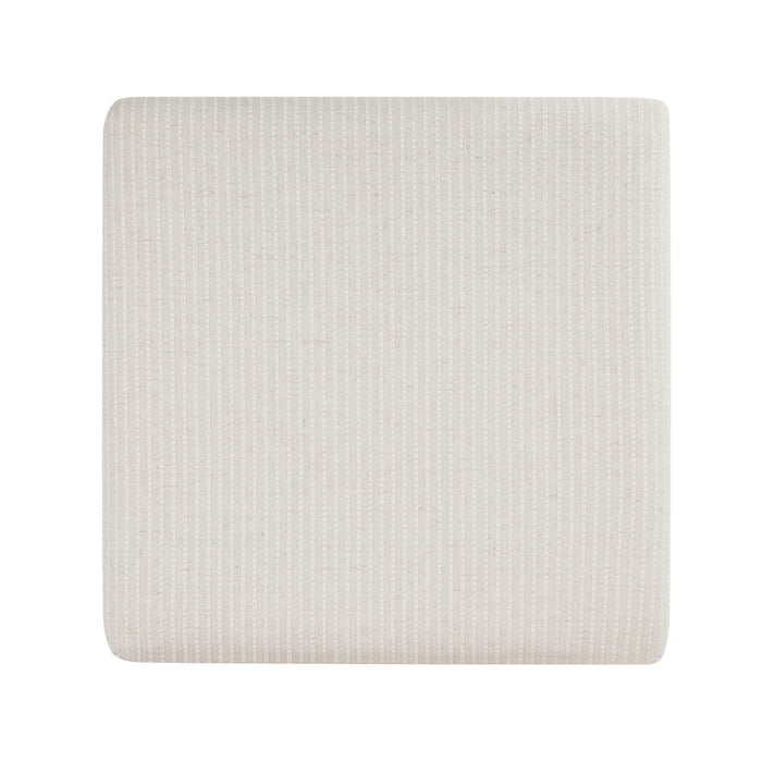 HomePop Harper Luxury Large Storage Ottoman - White Woven Stripe