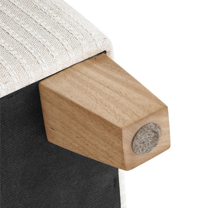 HomePop Harper Luxury Large Storage Ottoman - White Woven Stripe