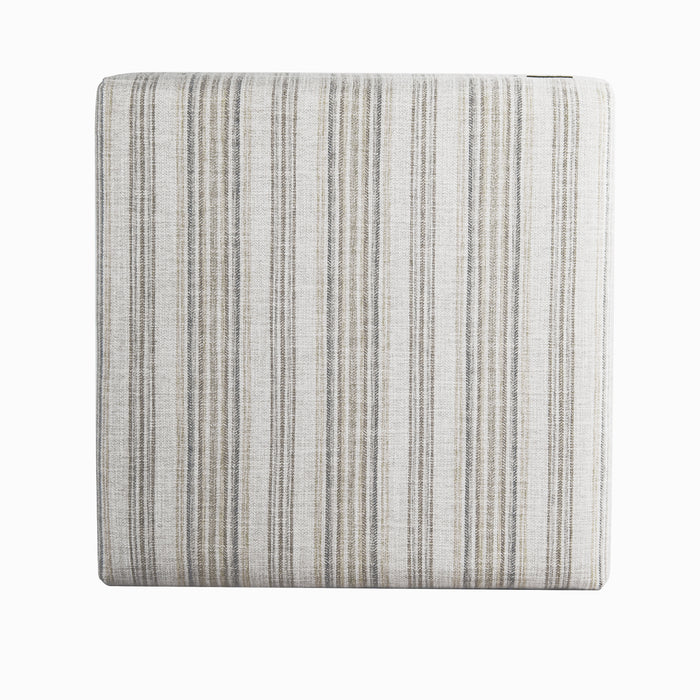 HomePop Harper Luxury Large Storage Ottoman - Gray Striped Pattern