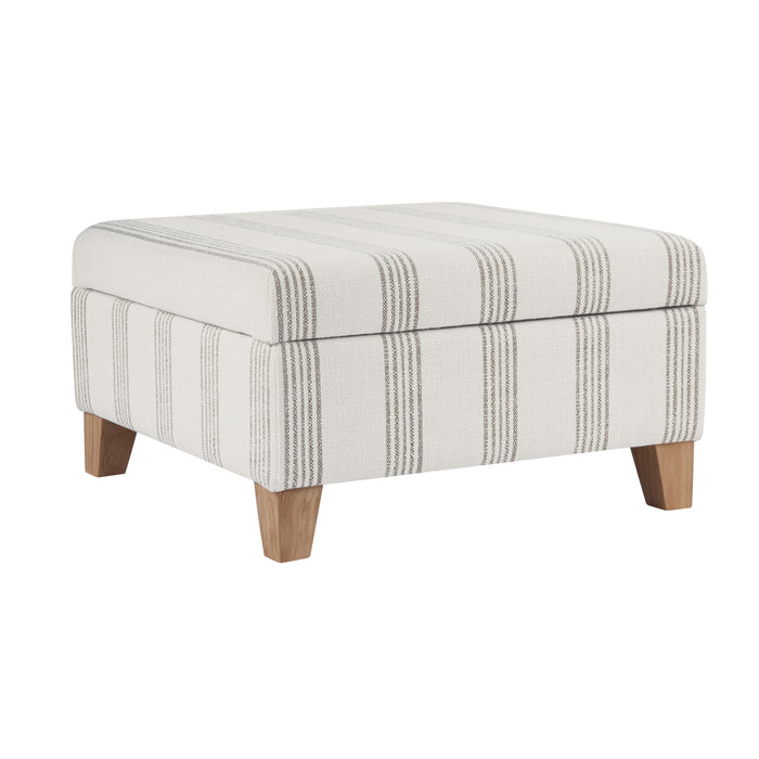 HomePop Harper Luxury Large Storage Ottoman - Brown Stripe