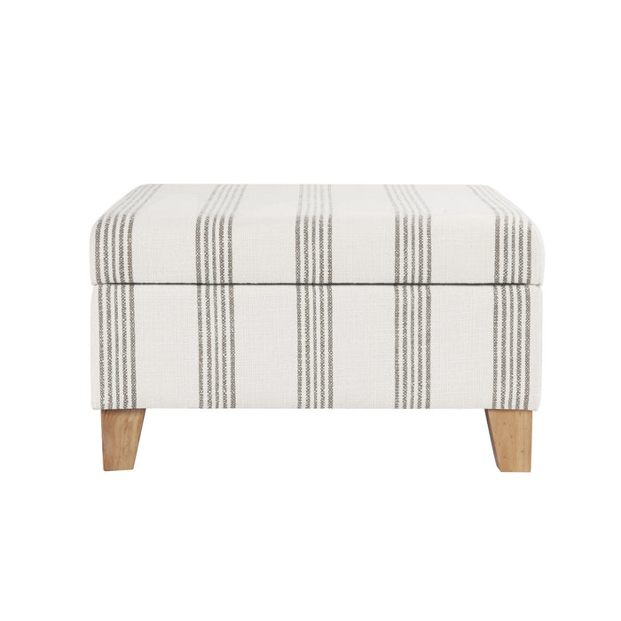 HomePop Harper Luxury Large Storage Ottoman - Brown Stripe