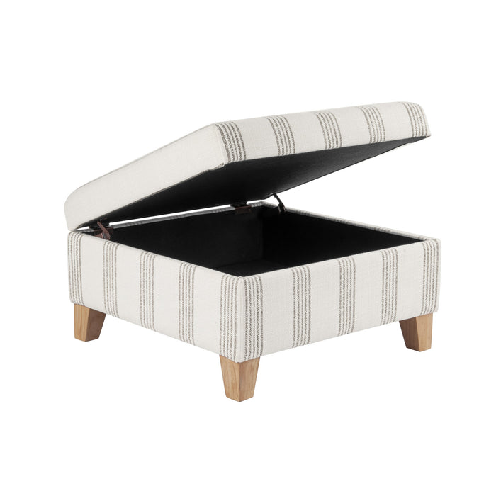 HomePop Harper Luxury Large Storage Ottoman - Brown Stripe