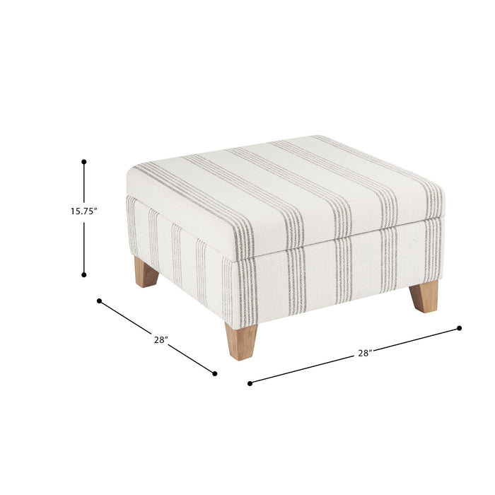 HomePop Harper Luxury Large Storage Ottoman - Brown Stripe