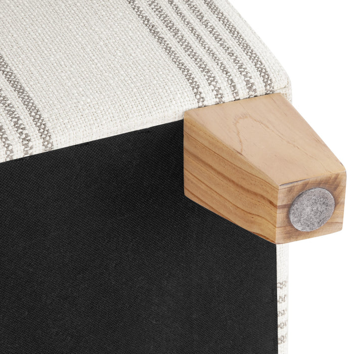 HomePop Harper Luxury Large Storage Ottoman - Brown Stripe