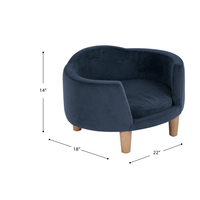 HomePop Luxury Pet Bed - Blue Velvet