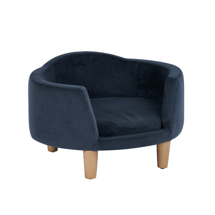HomePop Luxury Pet Bed - Blue Velvet