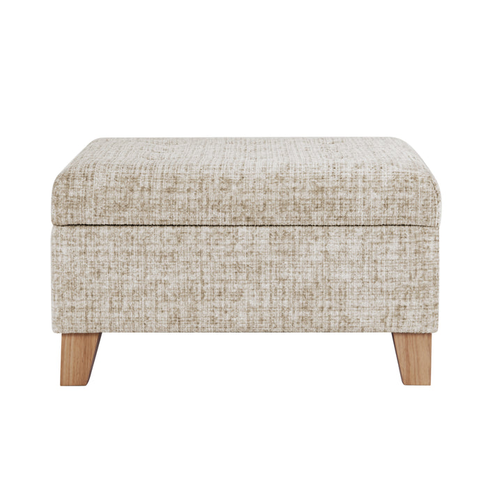 HomePop Camden Luxury Large Storage Ottoman - Cream Textural Woven