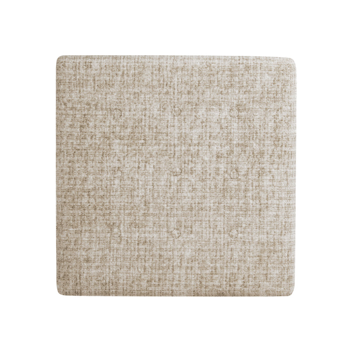 HomePop Camden Luxury Large Storage Ottoman - Cream Textural Woven